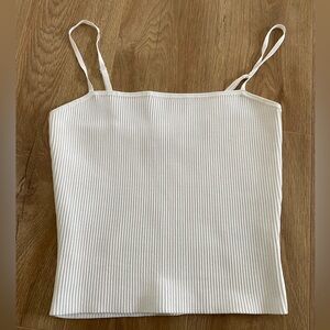 Aritzia Babaton Sculpt white tank